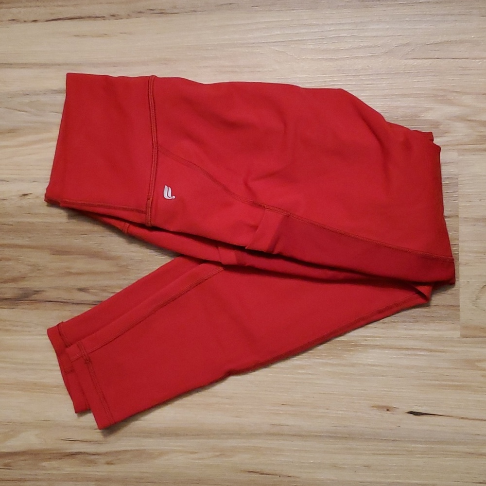 Fabletics side pockets powerhold leggings red xxs